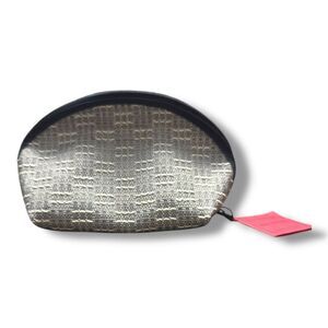 NWT Alan Stuart DOT Silver Gray Cosmetic Bag